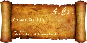 Anton Csilla névjegykártya